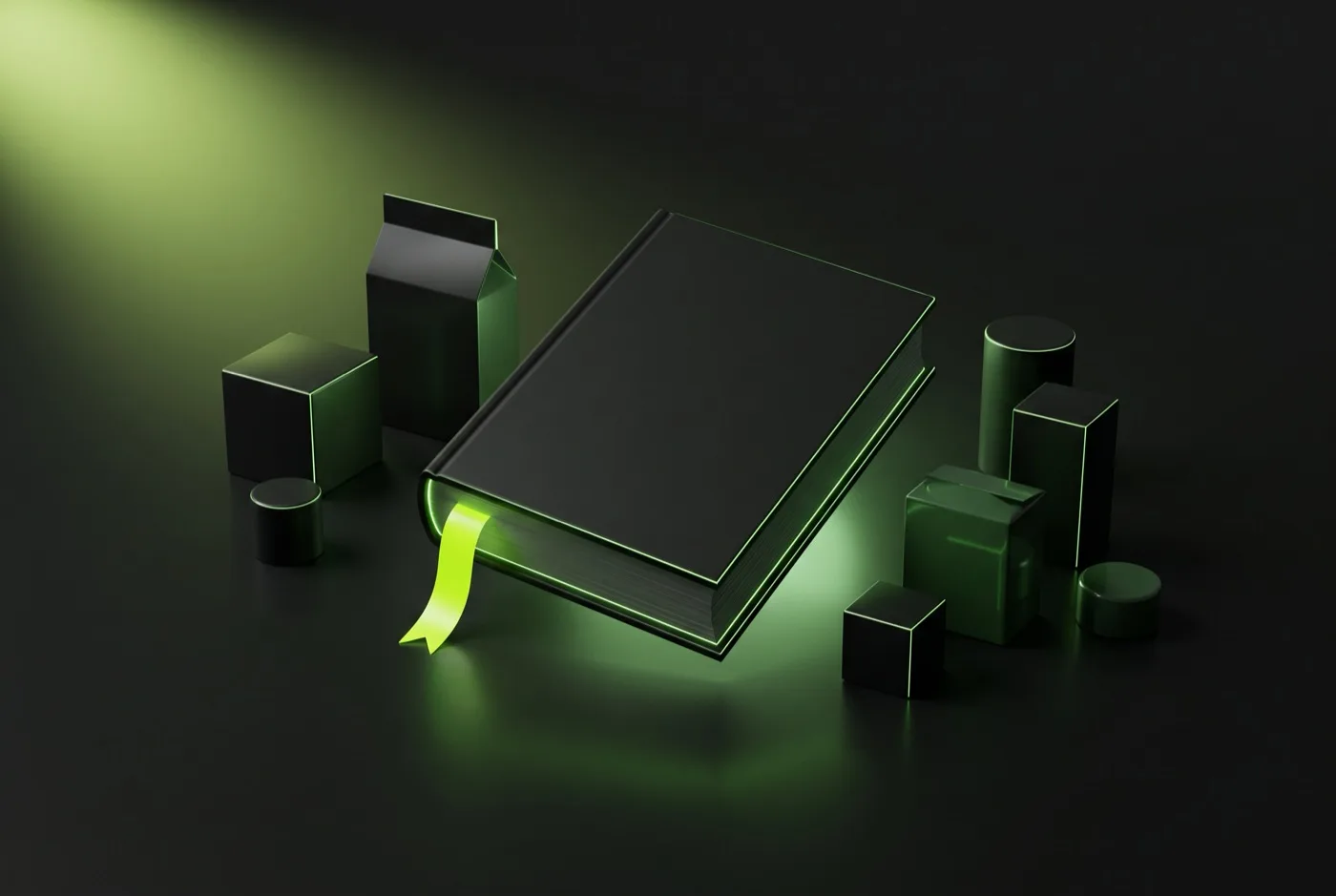 Open reference book and reading glasses on a desk