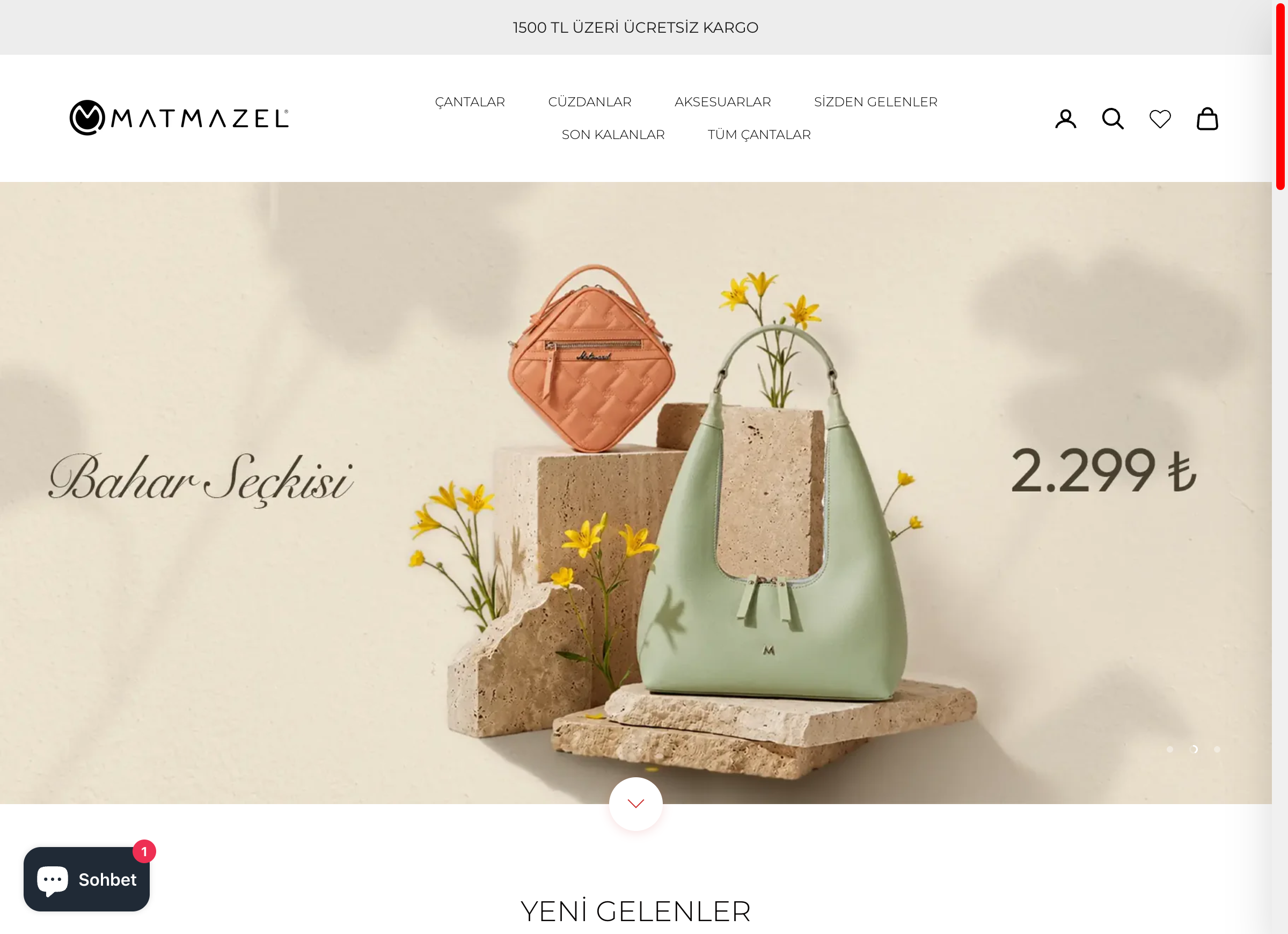 Matmazel storefront, desktop view